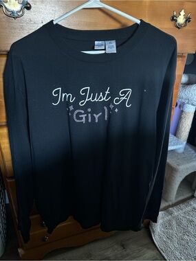 Black 'I'm Just A Girl' Long Sleeve Tee